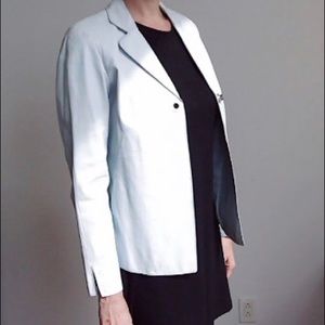 Worth Leather Jacket - powder blue size 10